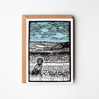 'Spaniel by the Sea' Greeting Card on Recycled paper