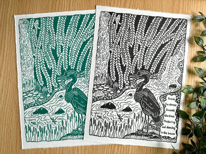 'Beside the Stream' limited edition linocut print