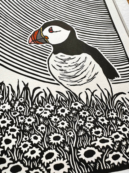 'Lundy' limited edition linocut print