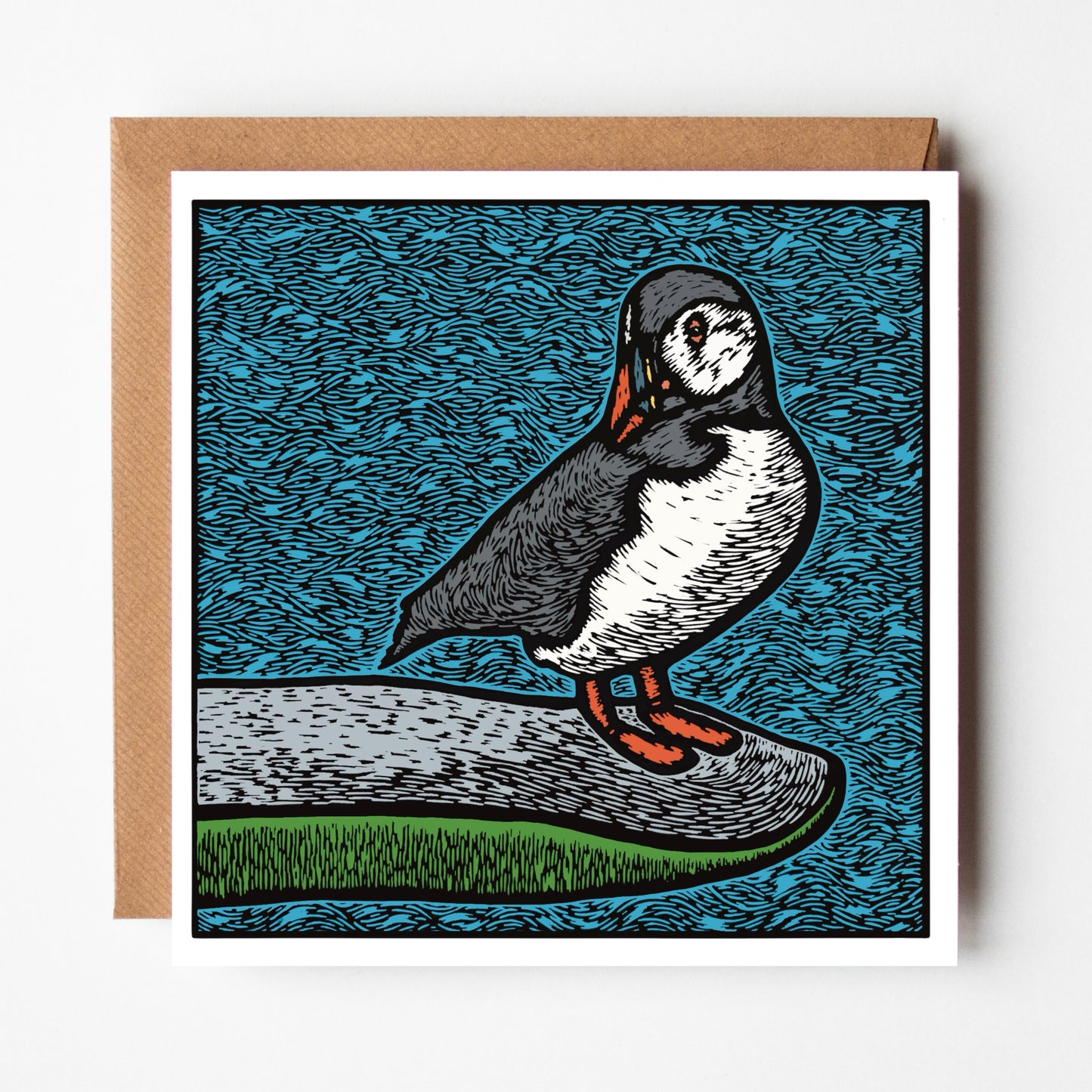 'Puffin' Greeting Card on Recycled paper