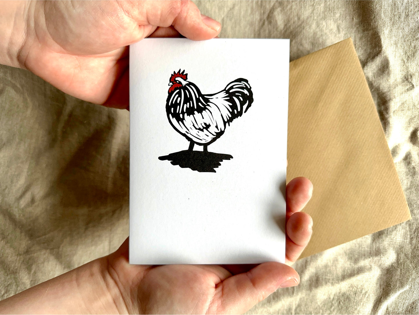 'Chicken' Greeting Card on Recycled paper