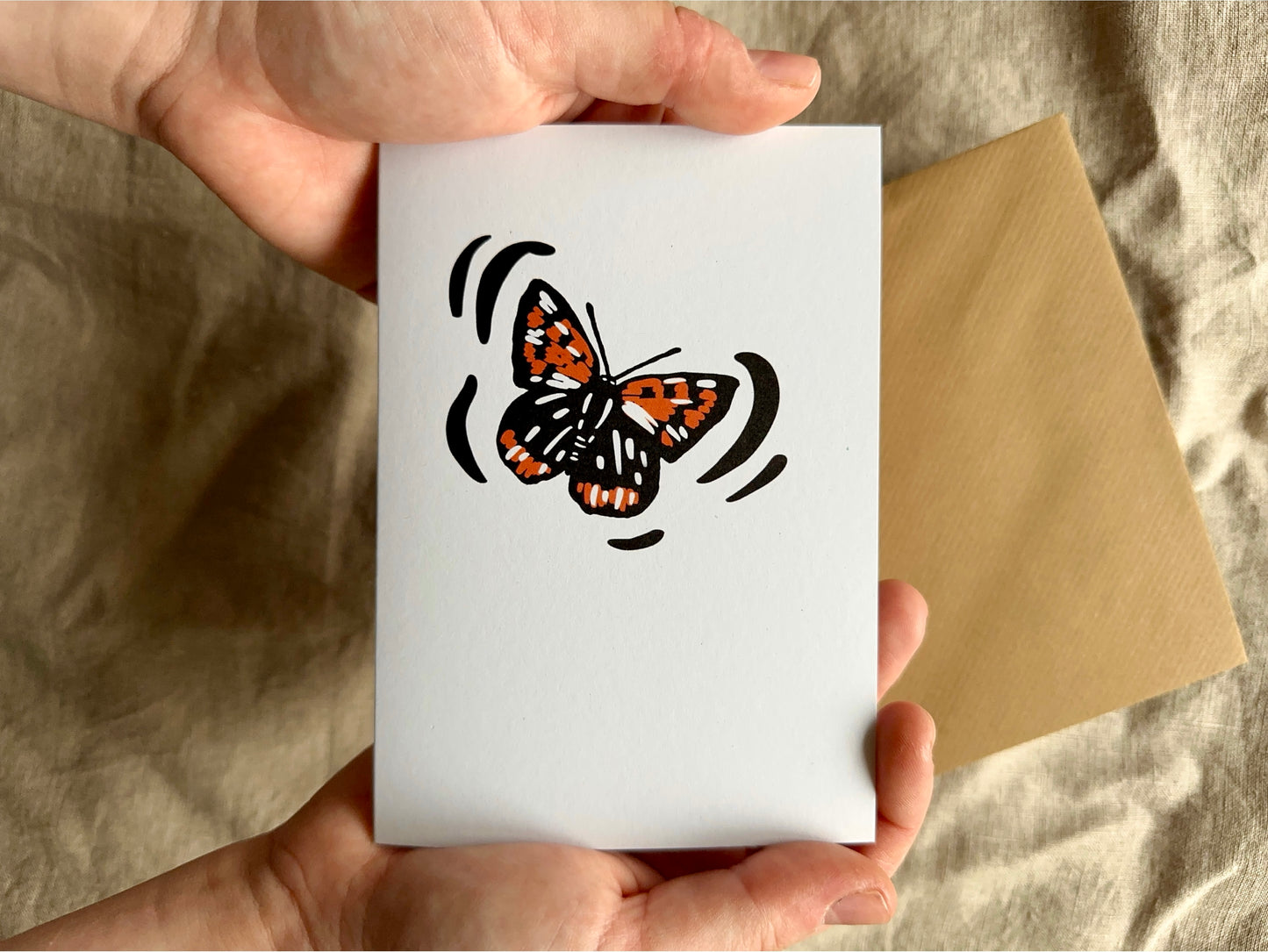 'Butterfly' Greeting Card on Recycled paper