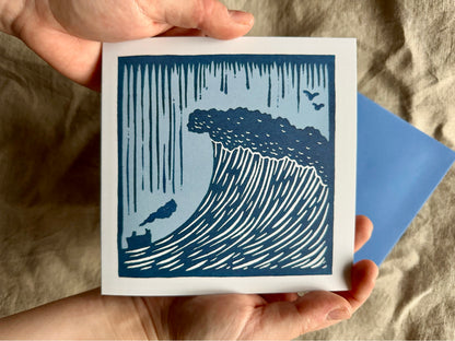 'The Wave' Greeting Card on Recycled paper