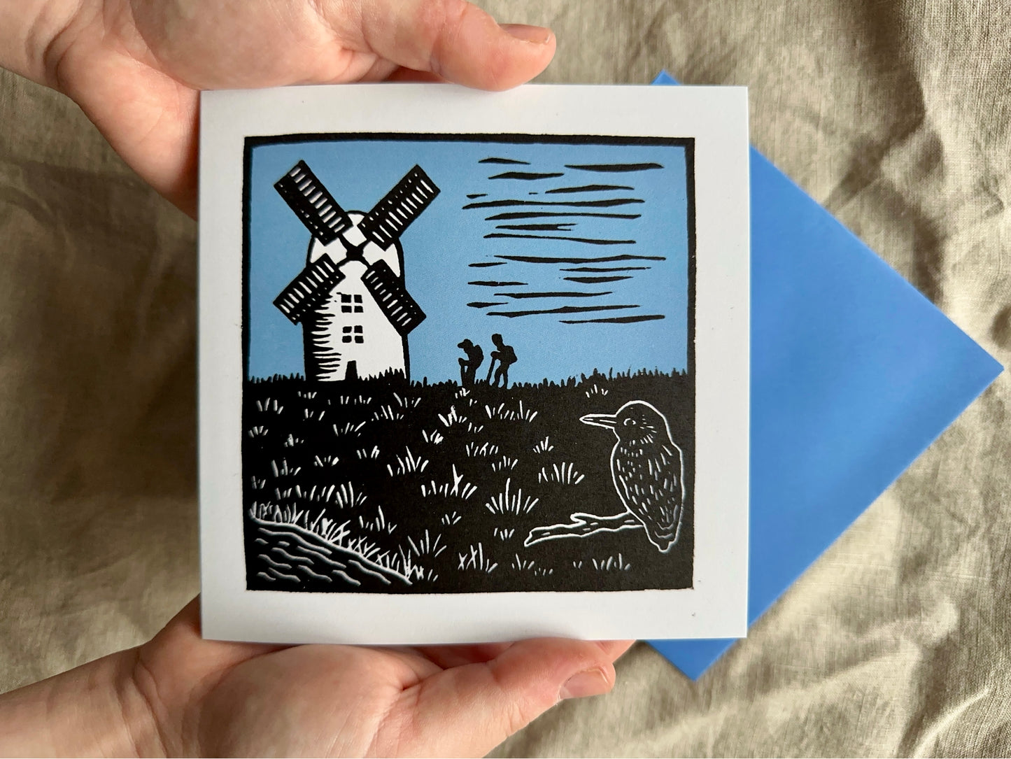 'Windmill' Greeting Card on Recycled paper