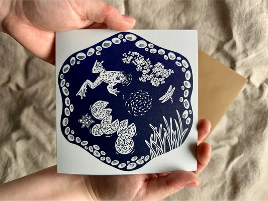 'Pond' Greeting Card on Recycled paper