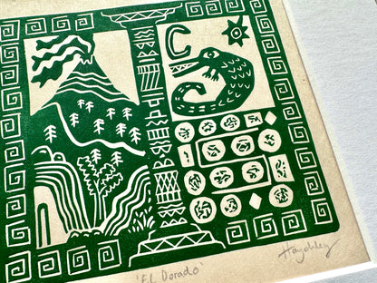 'El Dorado' limited edition linocut print