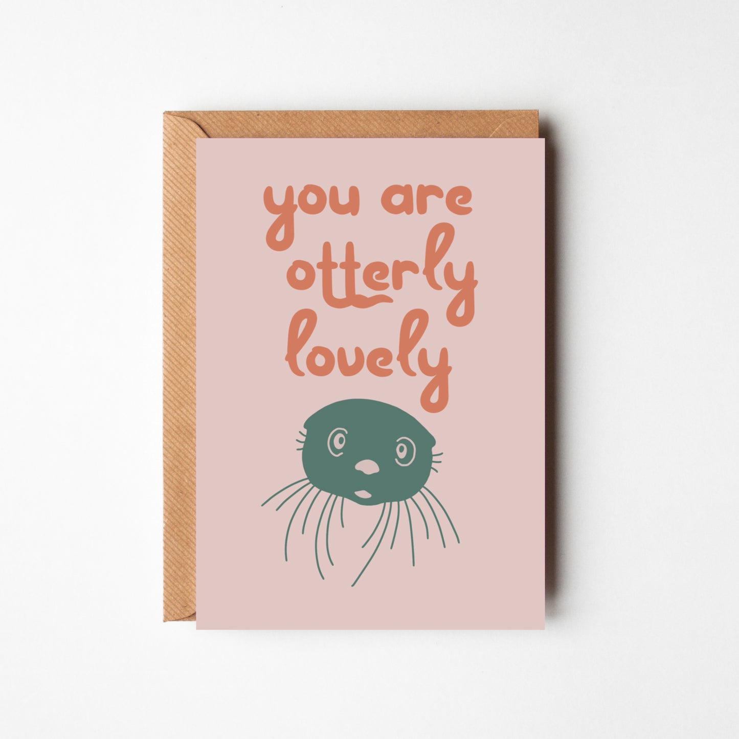 'You are Otterly Lovely' Greeting Card on Recycled paper