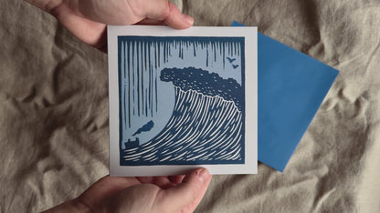 'The Wave' Greeting Card on Recycled paper