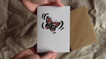 'Butterfly' Greeting Card on Recycled paper