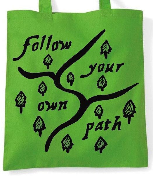 Tote bag linocut forest nature quote 100% cotton