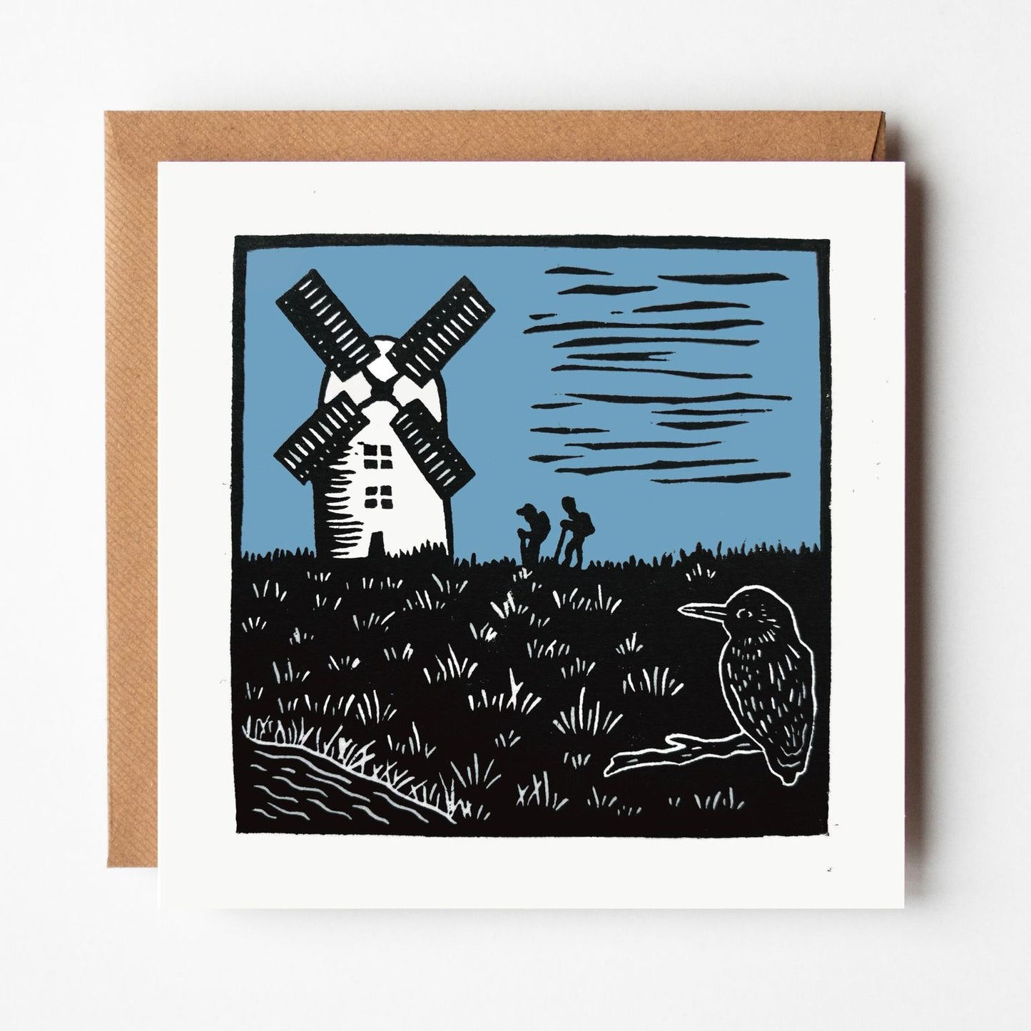 'Windmill' Greeting Card on Recycled paper